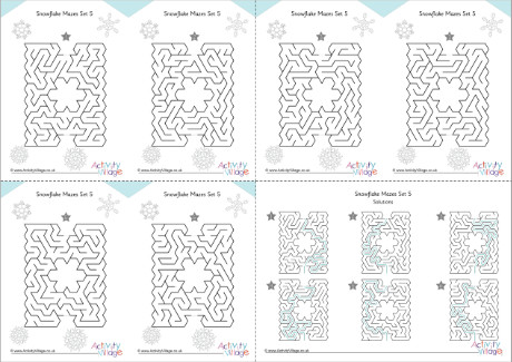 Snowflake mazes set 5
