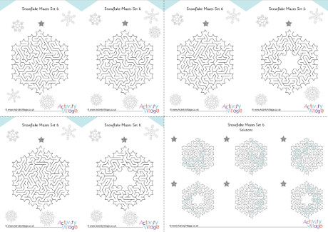 Snowflake mazes set 6