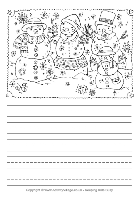 Snowmen story paper