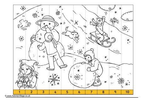 Snowy Day Counting Jigsaw Snowy Day Counting Jigsaw