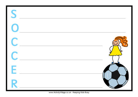 Soccer acrostic