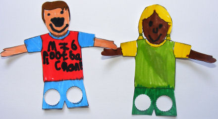 Soccer player finger puppets ready for a match!