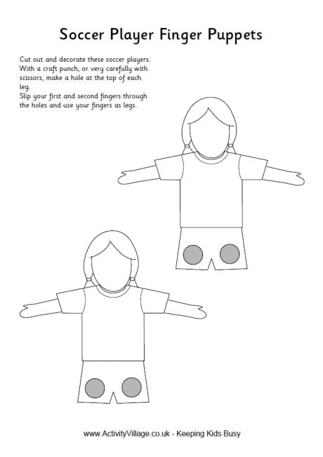 Soccer player finger puppets Soccer player finger puppets