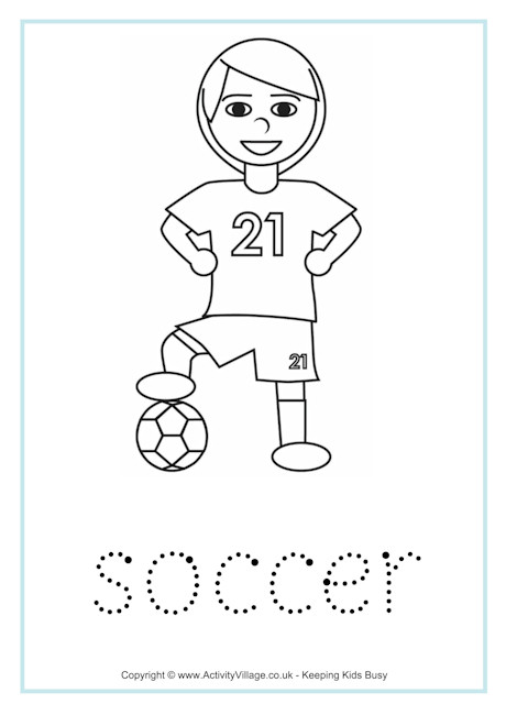 Soccer tracing worksheet Soccer tracing worksheet