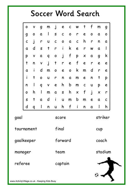 Soccer Word Search