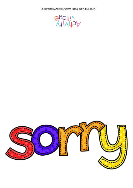 Sorry Card