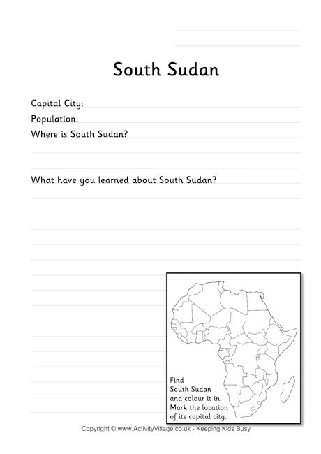 South Sudan worksheet