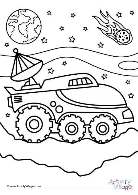 Space buggy colouring page 5