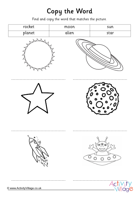 Space copy the word worksheet