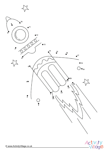 Space rocket dot to dot