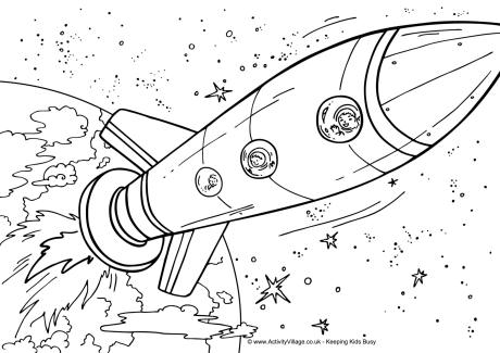 Space Ship colouring page