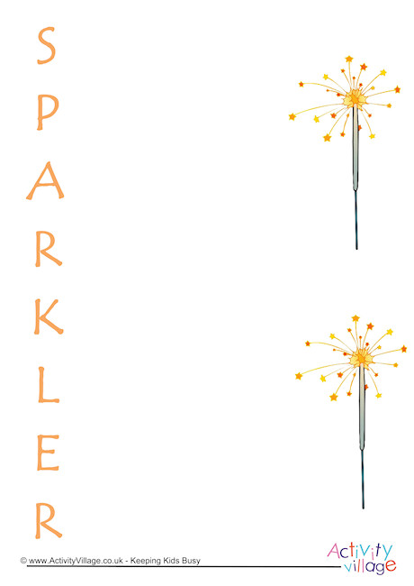 Sparkler Acrostic Poem Printable Sparkler Acrostic Poem Printable