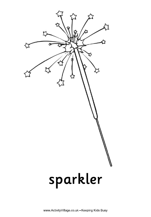 Sparkler Colouring Page