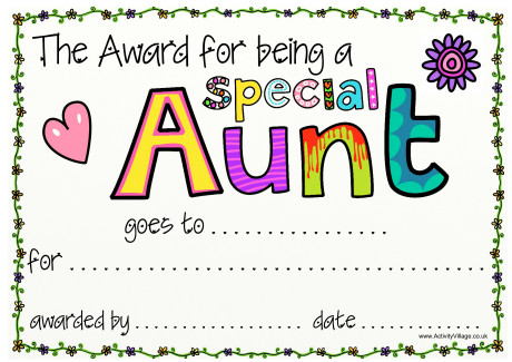 Special Aunt Award