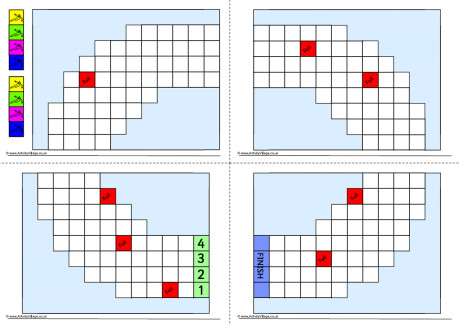 Speed skating board game Speed skating board game