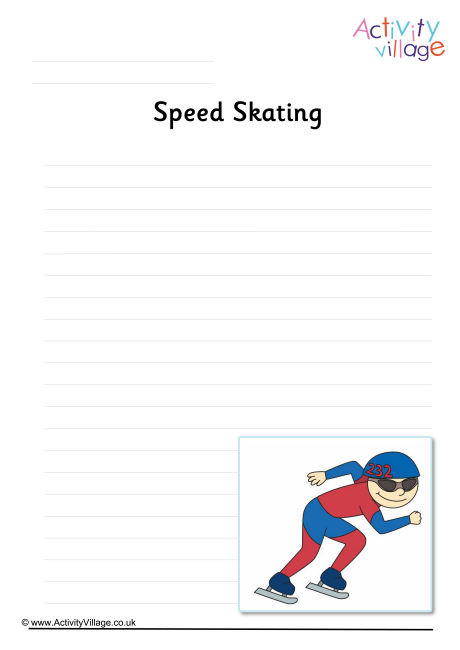 Speed Skating Writing Page