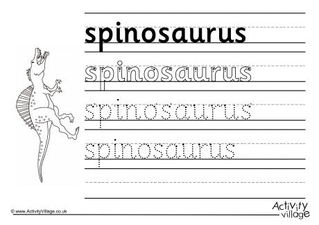 Spinosaurus Handwriting Worksheet