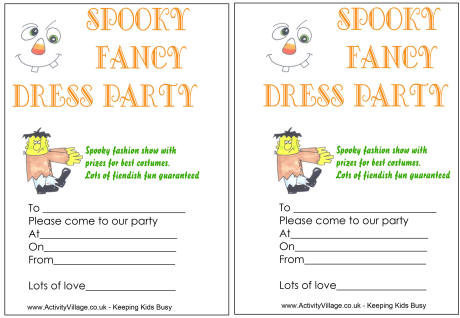 Spooky fancy dress party invitation