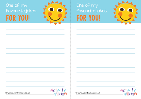 Spread A Little Sunshine joke sheet