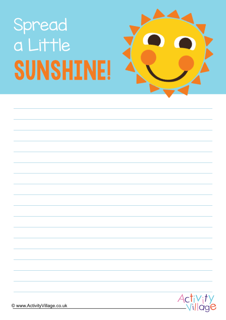 Spread A Little Sunshine writing paper