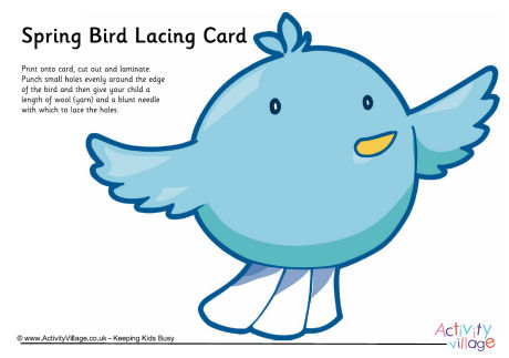Spring bird lacing card Spring bird lacing card