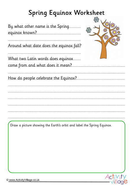 Spring Equinox worksheet