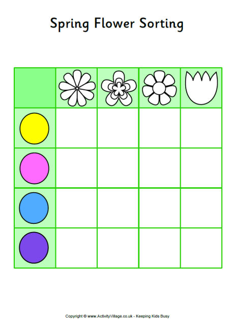 Spring flower game board