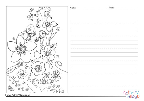 Spring Flowers Story Paper