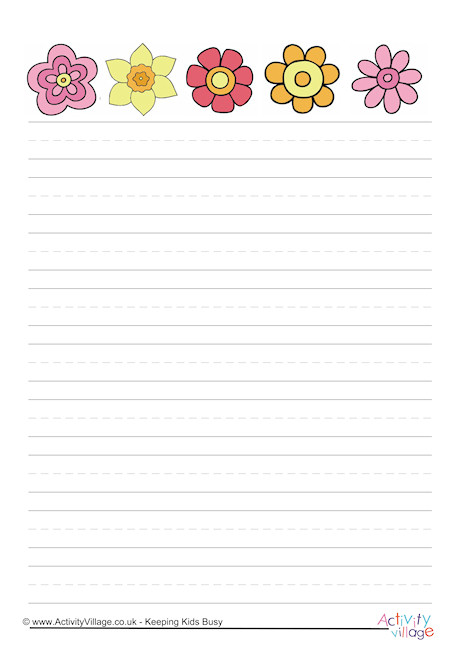 Spring Flowers Writing Paper