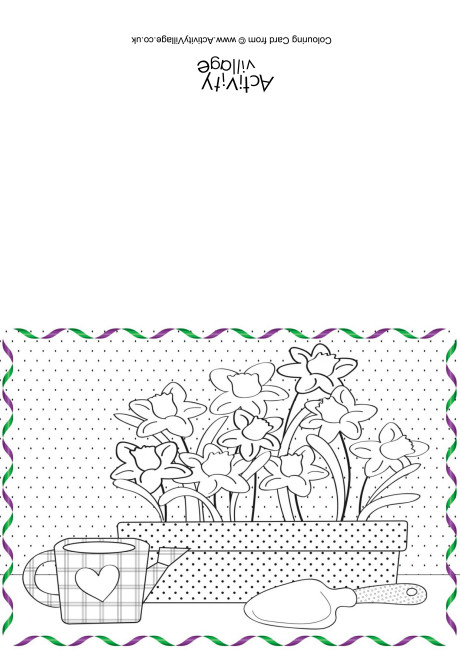 Spring Gardening Colouring Card