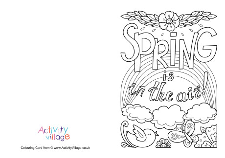 Spring is in the air colouring card
