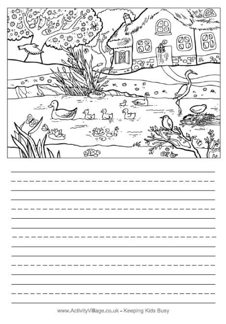 Spring pond story paper