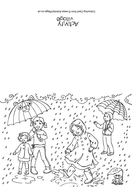 Spring Shower Colouring Card