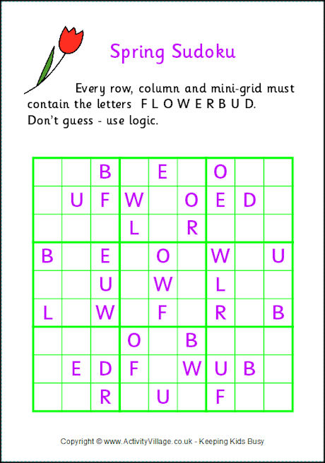 Spring sudoku, difficult
