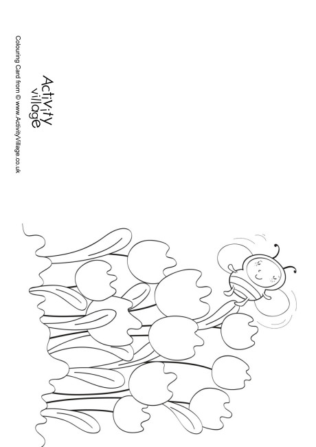 Spring Tulips Colouring Card Spring Tulips Colouring Card