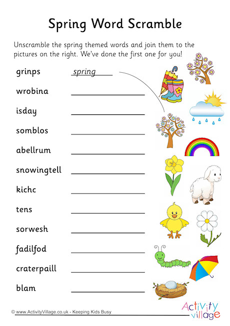Spring Word Scramble