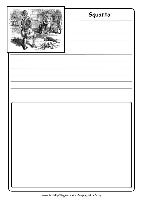 Squanto notebooking page