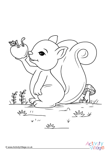 Squirrel colouring page 6