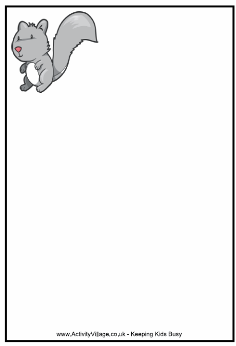 Squirrel writing paper