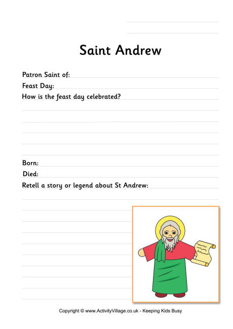 Saint Andrew worksheet 