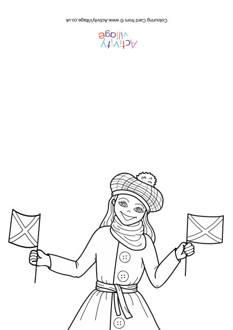 St Andrew's Day colouring card 2