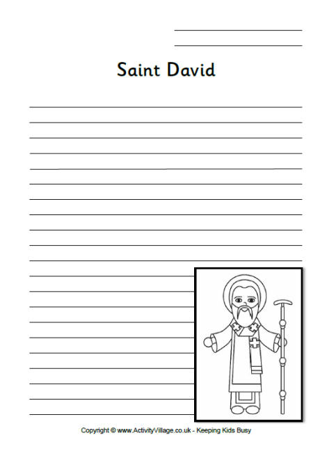 Saint David Writing Pages