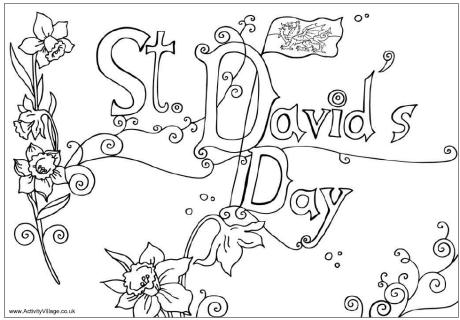 St David's Day colouring page