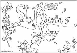 St David's Day Colouring Pages