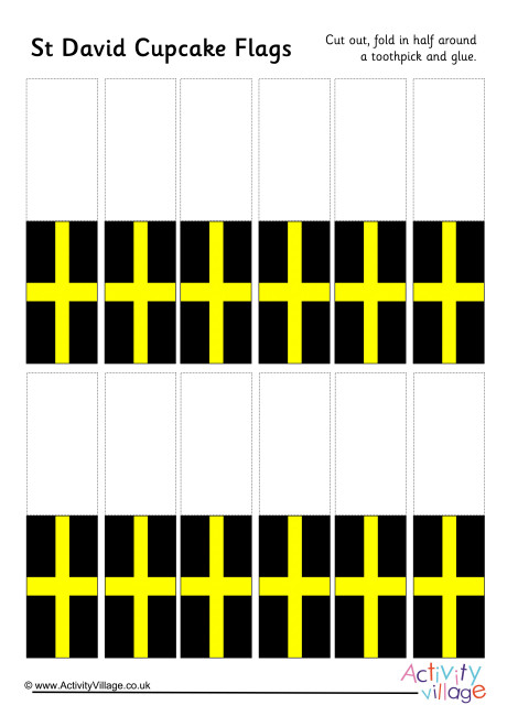 St David's Flag Cupcake Flags St David's Flag Cupcake Flags