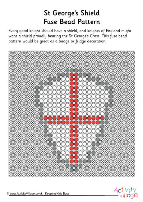 St George's shield fuse bead pattern