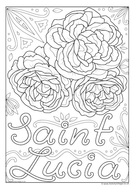St Lucia national flower colouring page