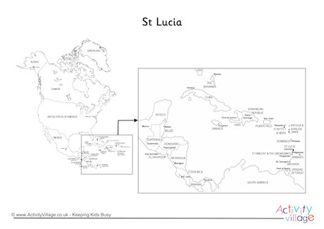 St Lucia On Map Of North America