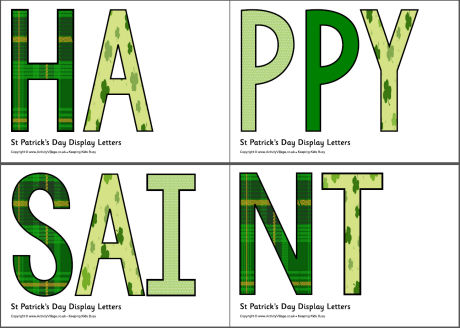St Patrick's Day display letters St Patrick's Day display letters