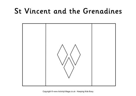 St Vincent flag colouring page